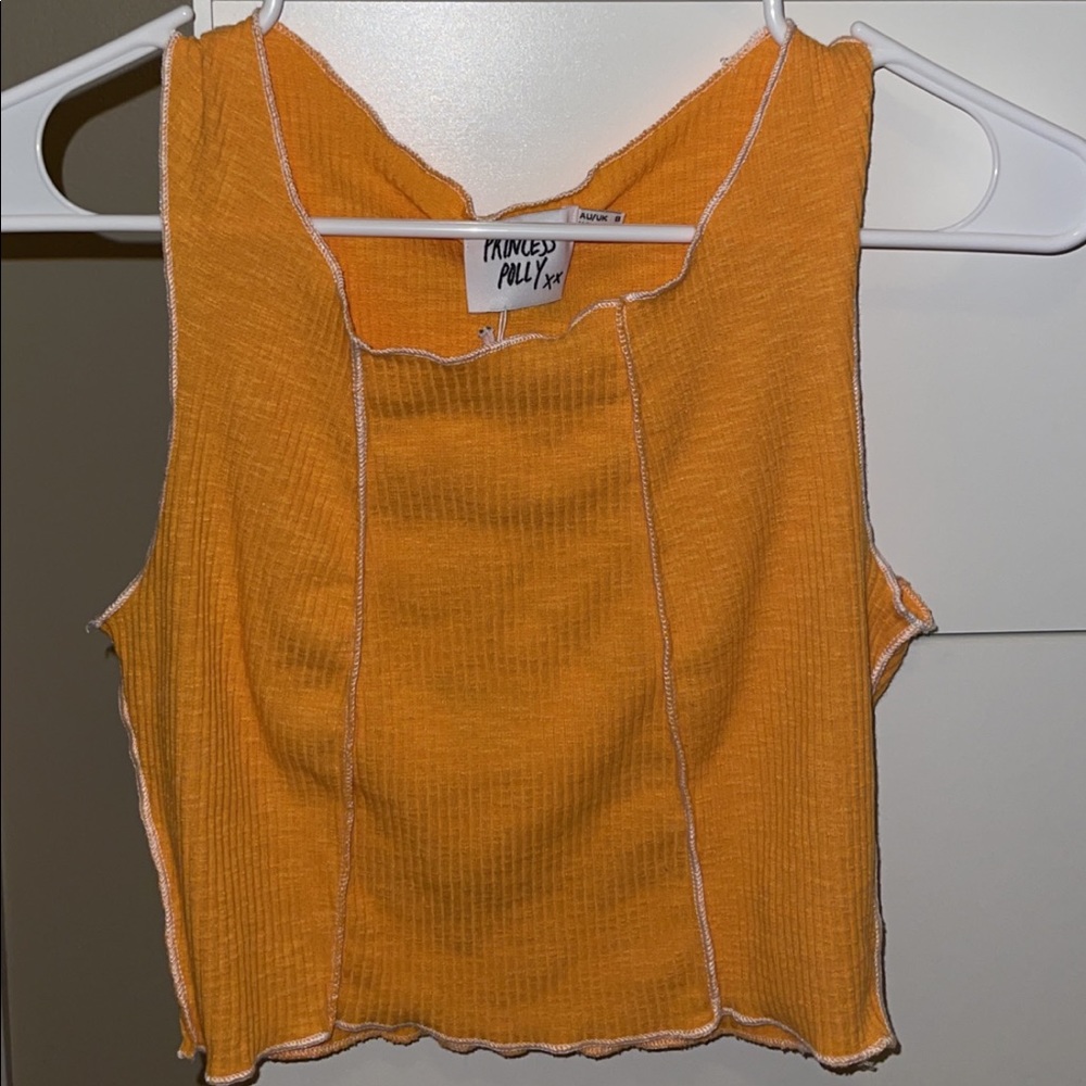 Princess polly bright orange high neck tank top.